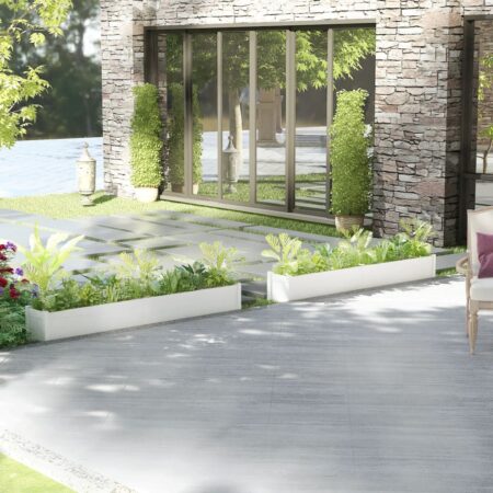 vidaXL plantekasser 2 stk. 200x31x31 cm massivt fyrretræ hvid