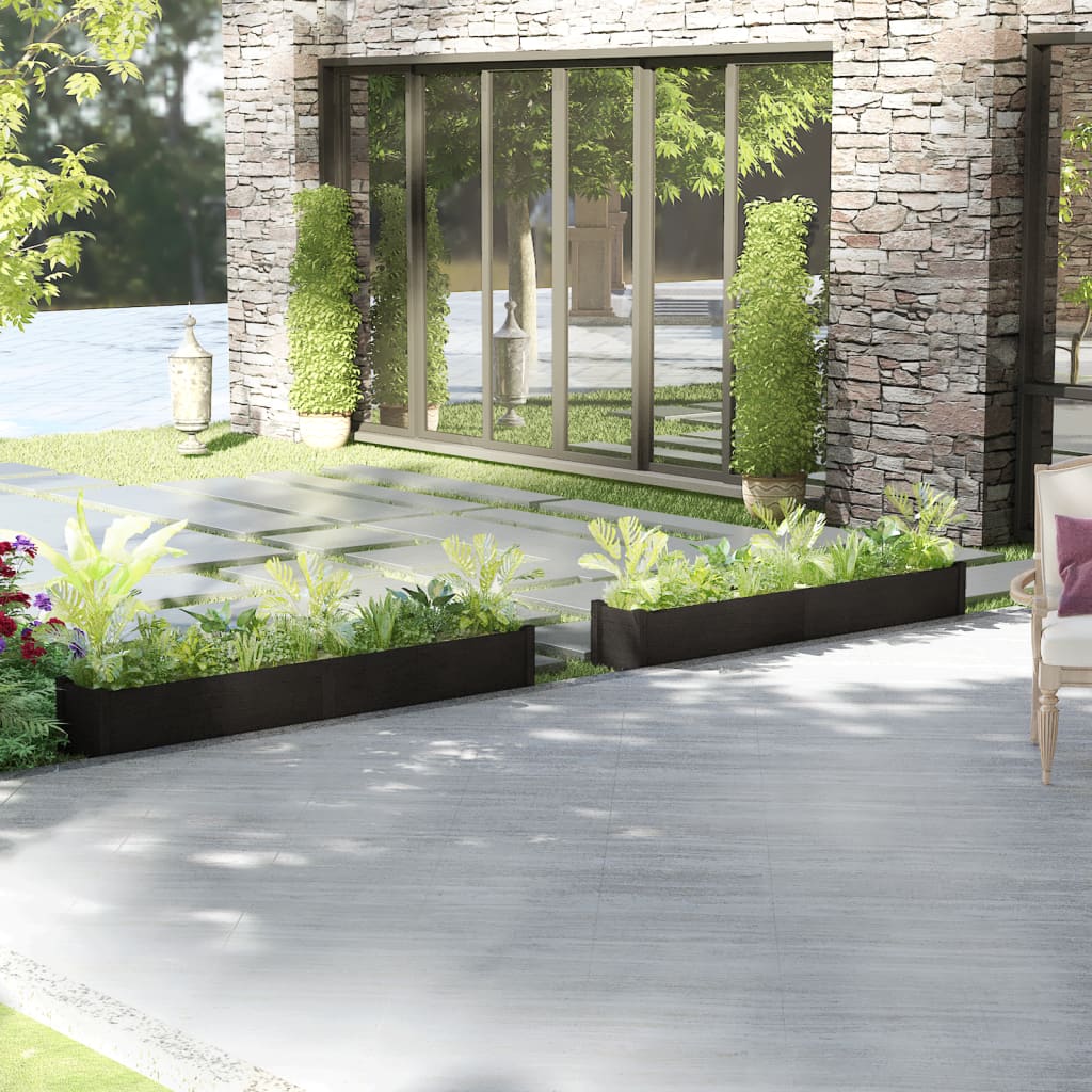 vidaXL plantekasser 2 stk. 200x31x31 cm massivt fyrretræ sort vidaXL plantekasser 2 stk. 200x31x31 cm massivt fyrretræ sort