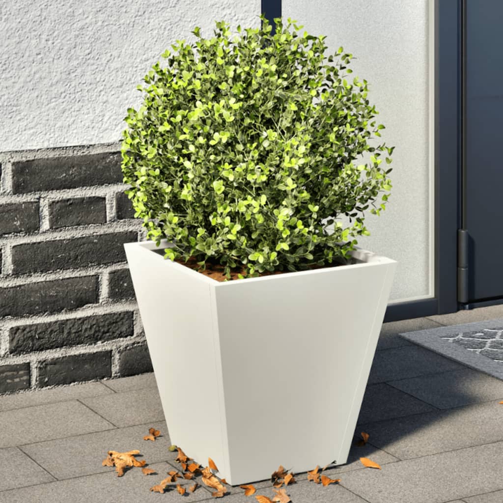vidaXL plantekasser 2 stk. 30x30x30 cm stål hvid vidaXL plantekasser 2 stk. 30x30x30 cm stål hvid