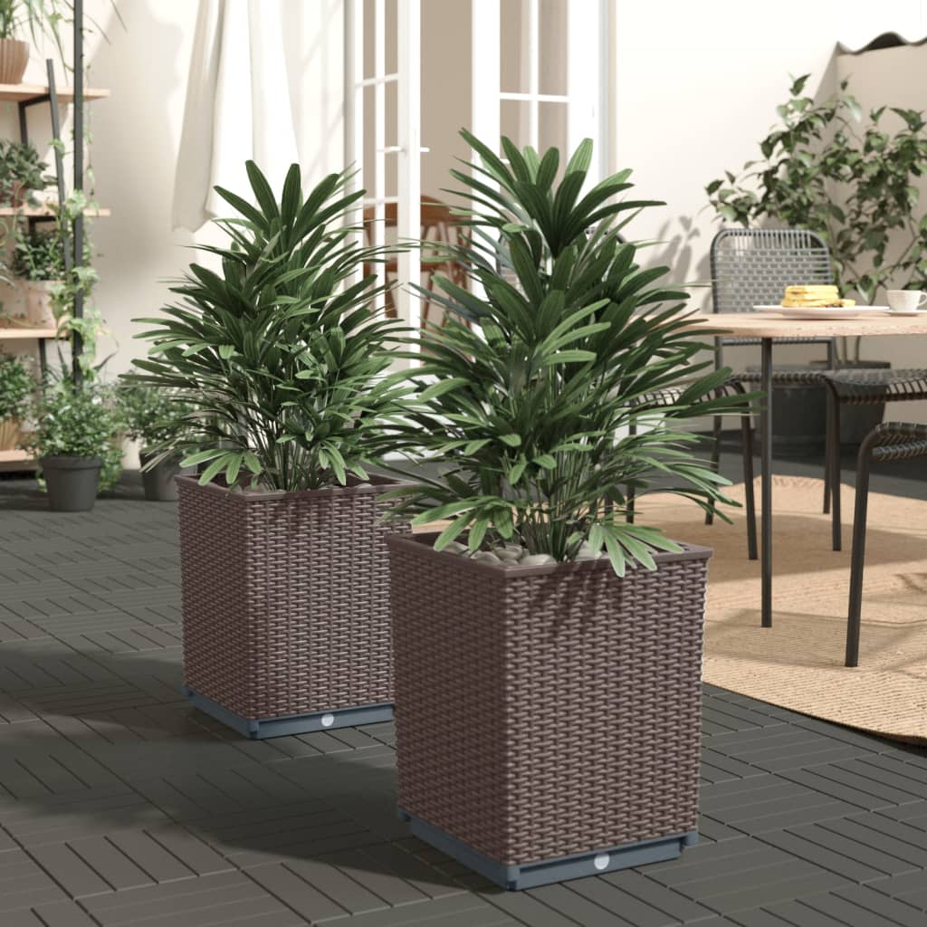 vidaXL plantekasser 2 stk. 30x30x37 cm polypropylen brun vidaXL plantekasser 2 stk. 30x30x37 cm polypropylen brun