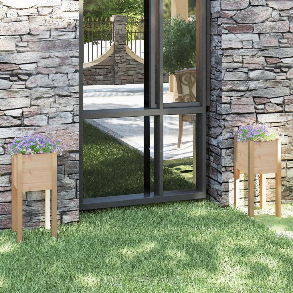 vidaXL plantekasser 2 stk. 31x31x70 cm massivt fyrretræ vidaXL plantekasser 2 stk. 31x31x70 cm massivt fyrretræ