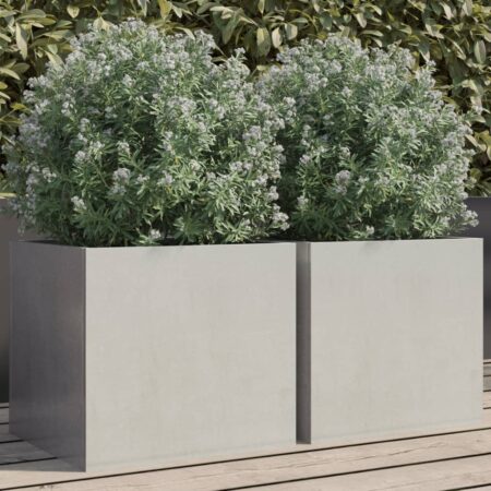 vidaXL plantekasser 2 stk. 32x30x29 cm rustfrit stål sølvfarvet