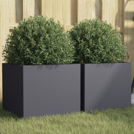 vidaXL plantekasser 2 stk. 32x30x29 cm stål antracitgrå