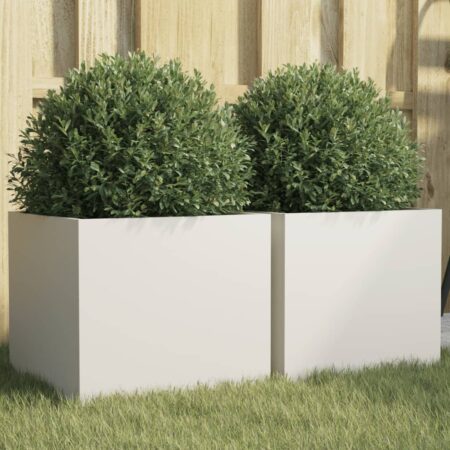 vidaXL plantekasser 2 stk. 32x30x29 cm stål hvid