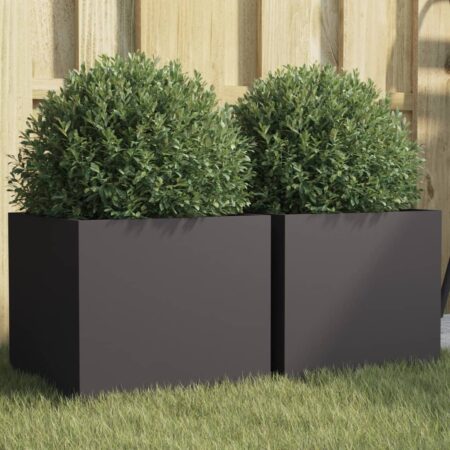vidaXL plantekasser 2 stk. 32x30x29 cm stål sort