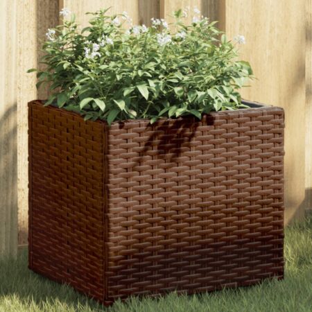 vidaXL plantekasser 2 stk. 36x30x32 cm polyrattan brun