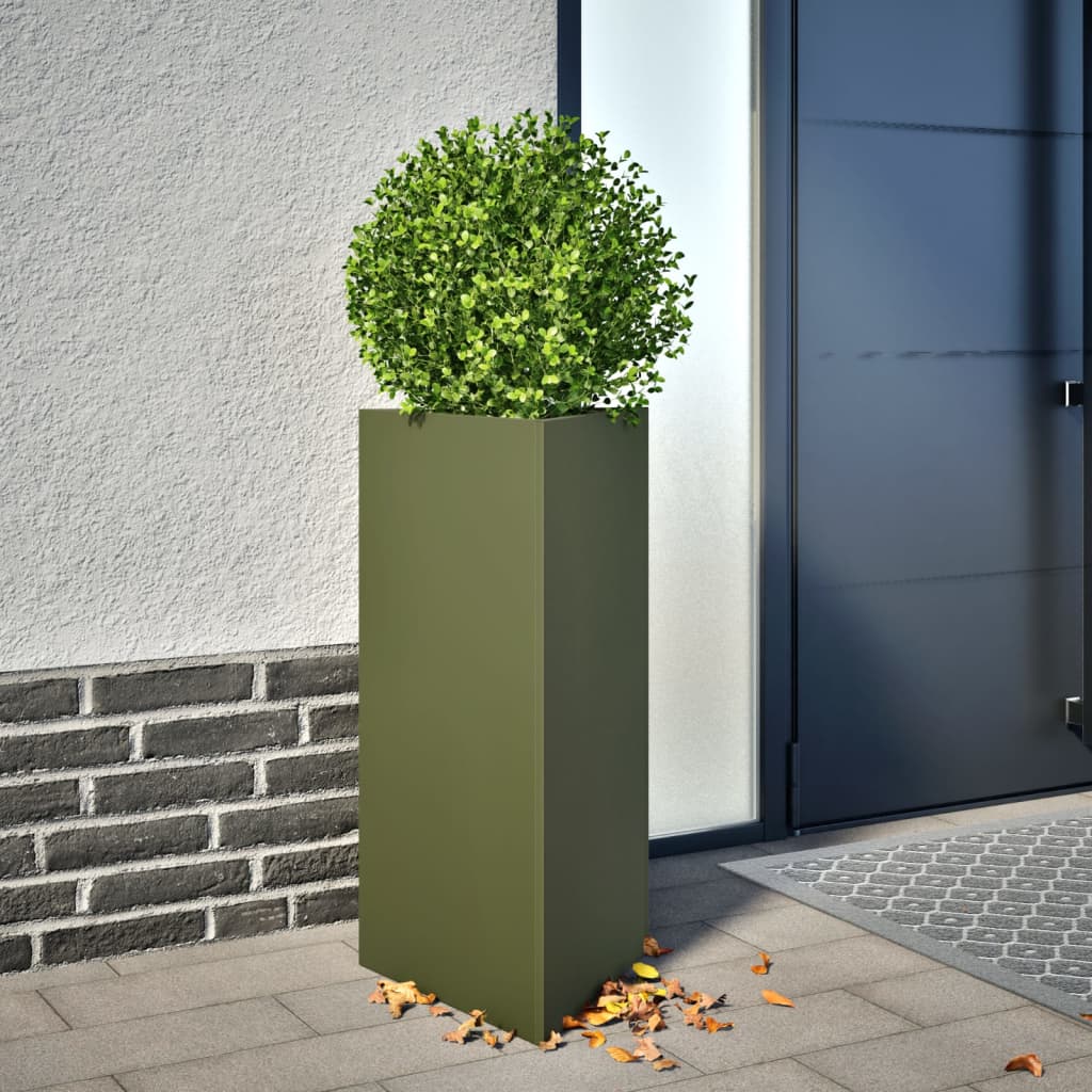 vidaXL plantekasser 2 stk. 40x34,5x70 cm trekantet stål olivengrøn vidaXL plantekasser 2 stk. 40x34,5x70 cm trekantet stål olivengrøn
