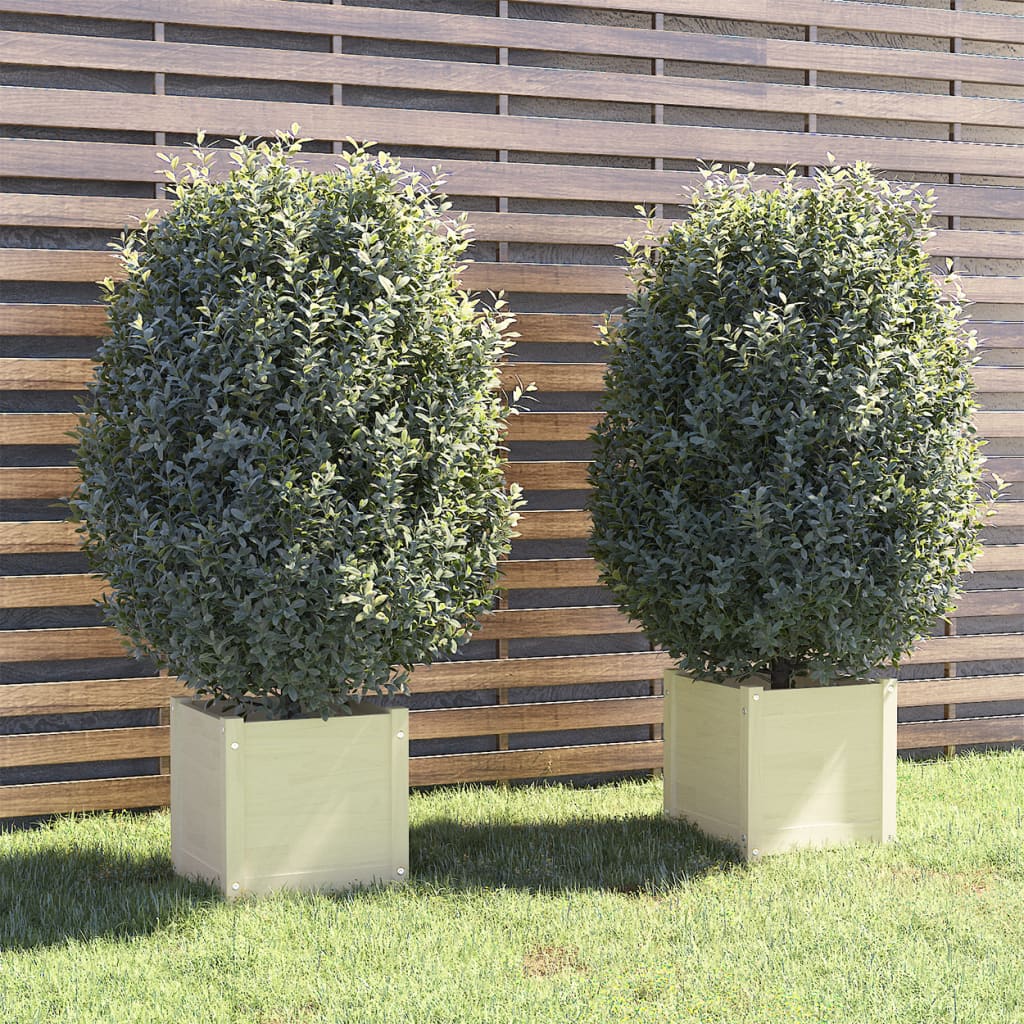 vidaXL plantekasser 2 stk. 40x40x40 cm massivt fyrretræ hvid vidaXL plantekasser 2 stk. 40x40x40 cm massivt fyrretræ hvid
