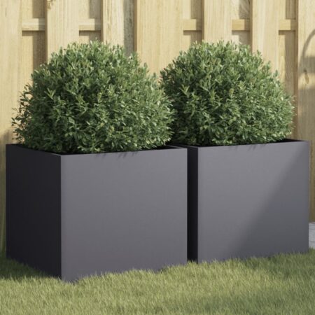 vidaXL plantekasser 2 stk. 42x40x39 cm koldvalset stål antracitgrå