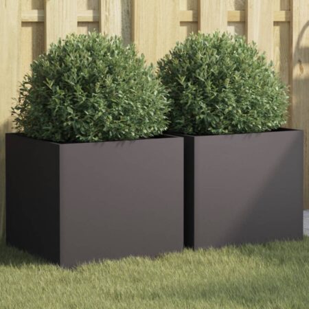 vidaXL plantekasser 2 stk. 42x40x39 cm koldvalset stål sort