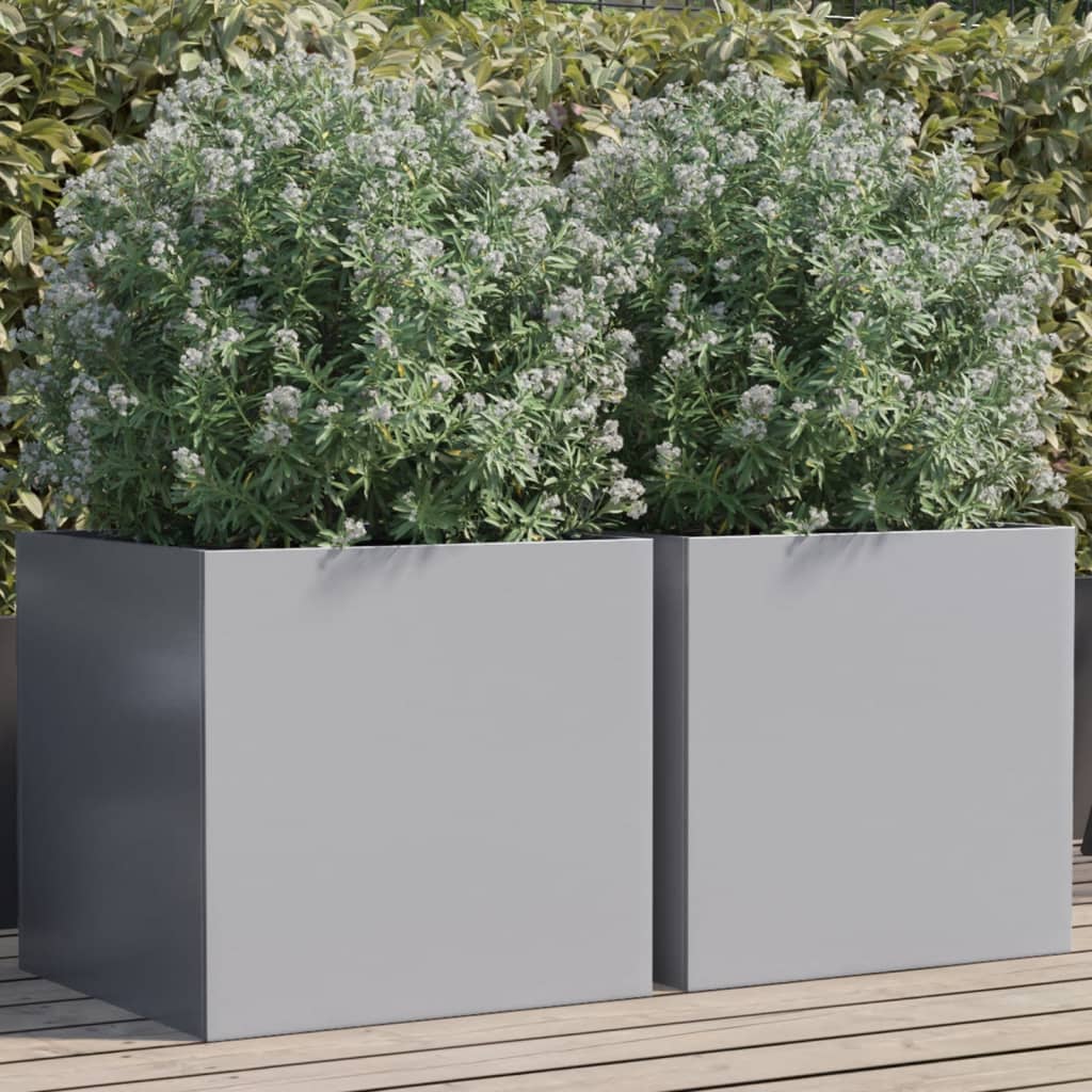 vidaXL plantekasser 2 stk. 49x47x46 cm galvaniseret stål sølvfarvet vidaXL plantekasser 2 stk. 49x47x46 cm galvaniseret stål sølvfarvet