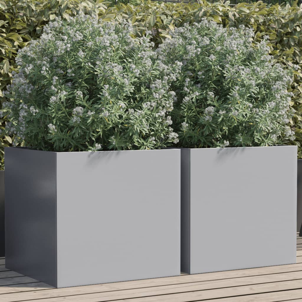 vidaXL plantekasser 2 stk. 49x47x46 cm galvaniseret stål sølvfarvet vidaXL plantekasser 2 stk. 49x47x46 cm galvaniseret stål sølvfarvet
