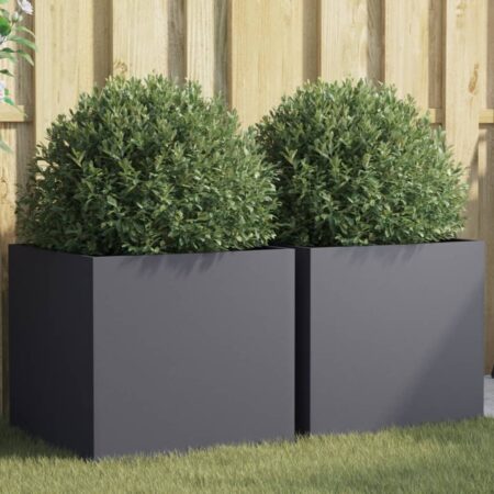 vidaXL plantekasser 2 stk. 49x47x46 cm koldvalset stål antracitgrå