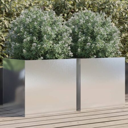 vidaXL plantekasser 2 stk. 49x47x46 cm rustfrit stål sølvfarvet