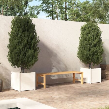 vidaXL plantekasser 2 stk. 50x50x50 cm massivt fyrretræ hvid