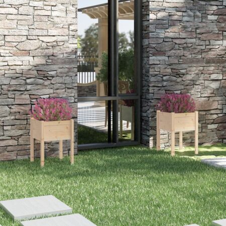 vidaXL plantekasser 2 stk. 50x50x70 cm massivt fyrretræ