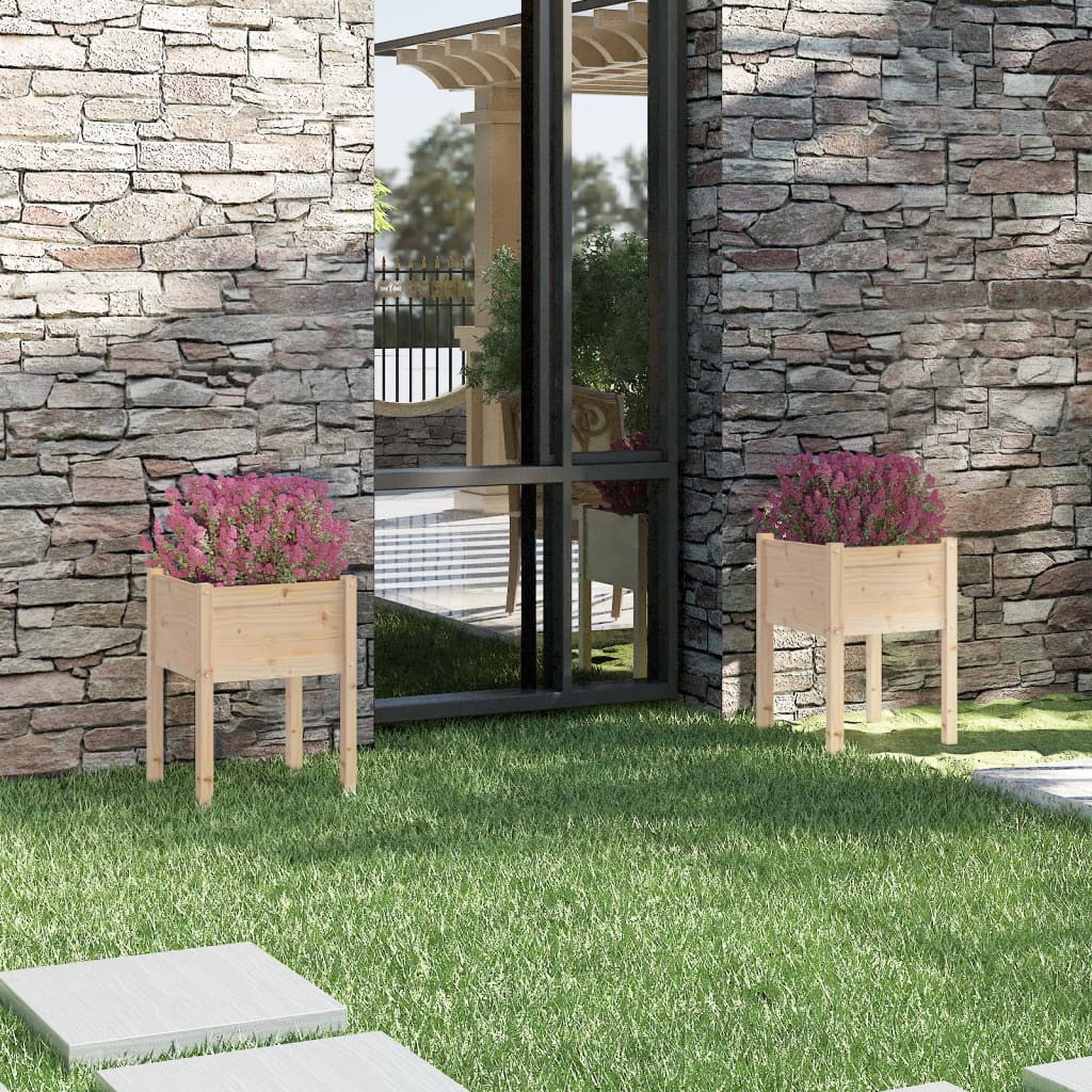 vidaXL plantekasser 2 stk. 50x50x70 cm massivt fyrretræ vidaXL plantekasser 2 stk. 50x50x70 cm massivt fyrretræ