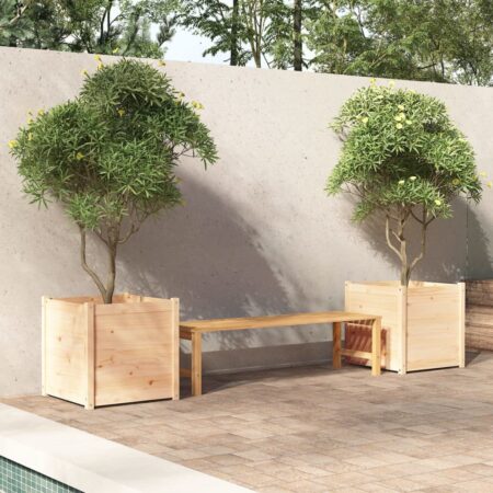 vidaXL plantekasser 2 stk. 60x60x60 cm massivt fyrretræ