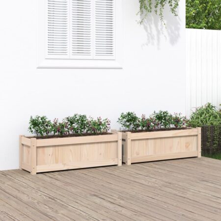 vidaXL plantekasser 2 stk. massivt fyrretræ