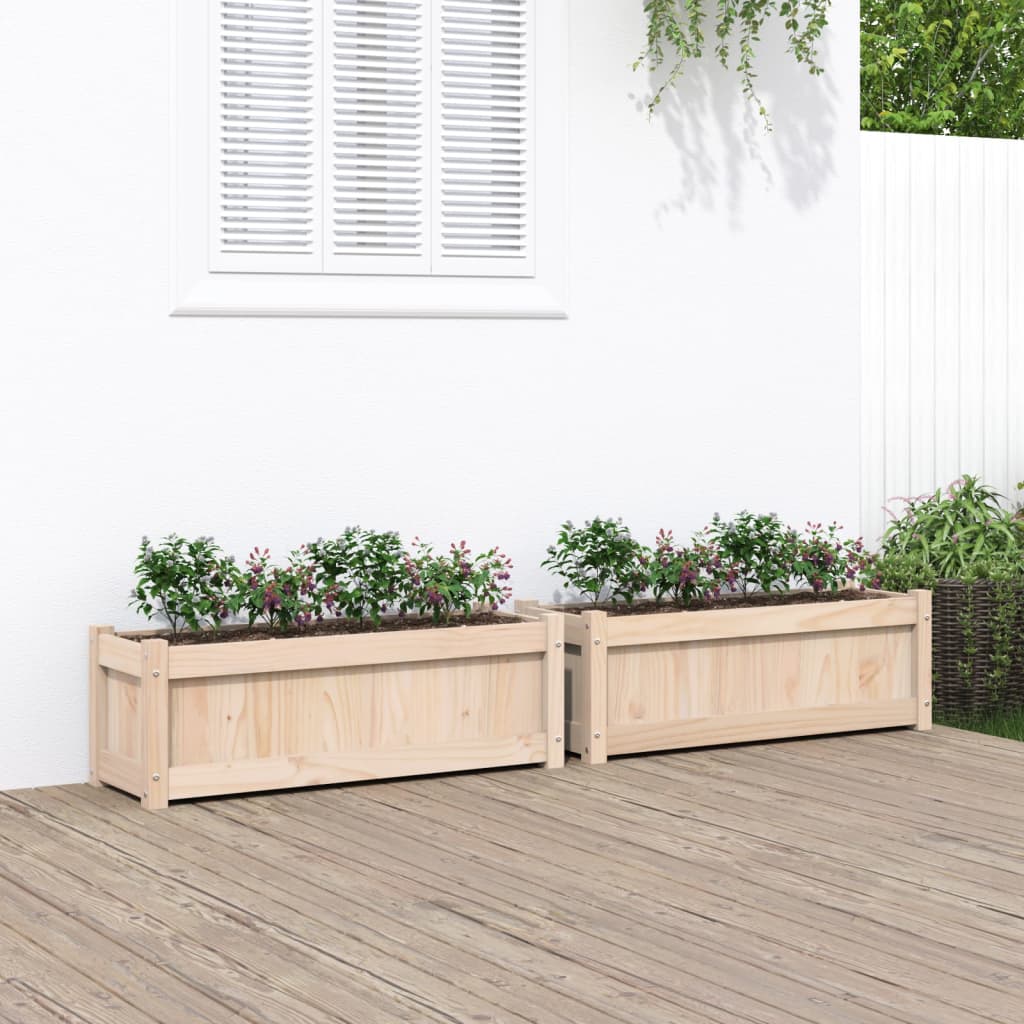 vidaXL plantekasser 2 stk. massivt fyrretræ vidaXL plantekasser 2 stk. massivt fyrretræ