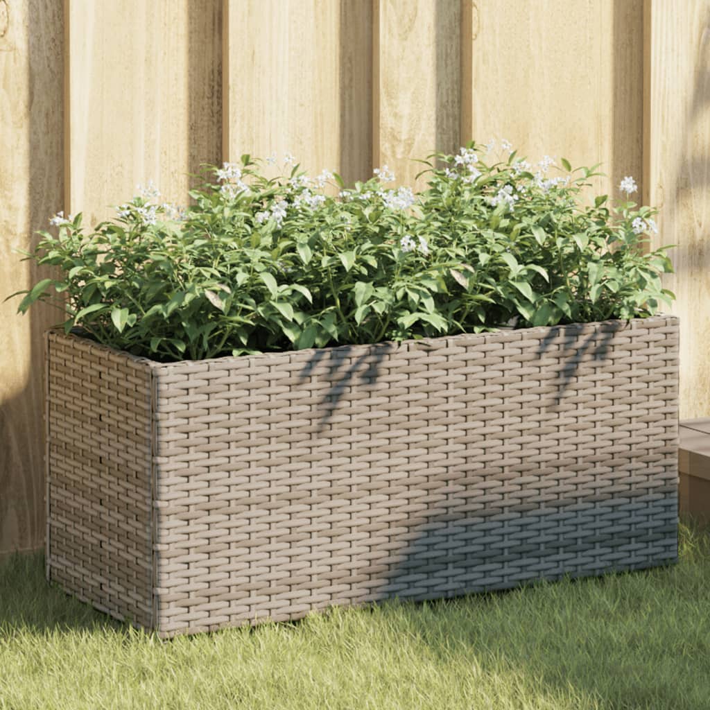 vidaXL plantekasser 2 stk. med 2 potter 72x30x32 cm polyrattan grå vidaXL plantekasser 2 stk. med 2 potter 72x30x32 cm polyrattan grå