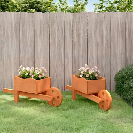 vidaXL plantekasser 2 stk. trillebørsdesign 47x15x19 cm massivt fyr