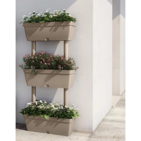 vidaXL plantekasser 3 stk. 100 cm gråbrun