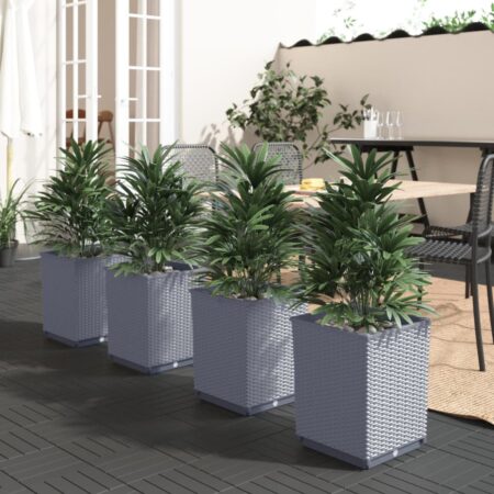 vidaXL plantekasser 4 stk. 30x30x37 cm polypropylen blågrå