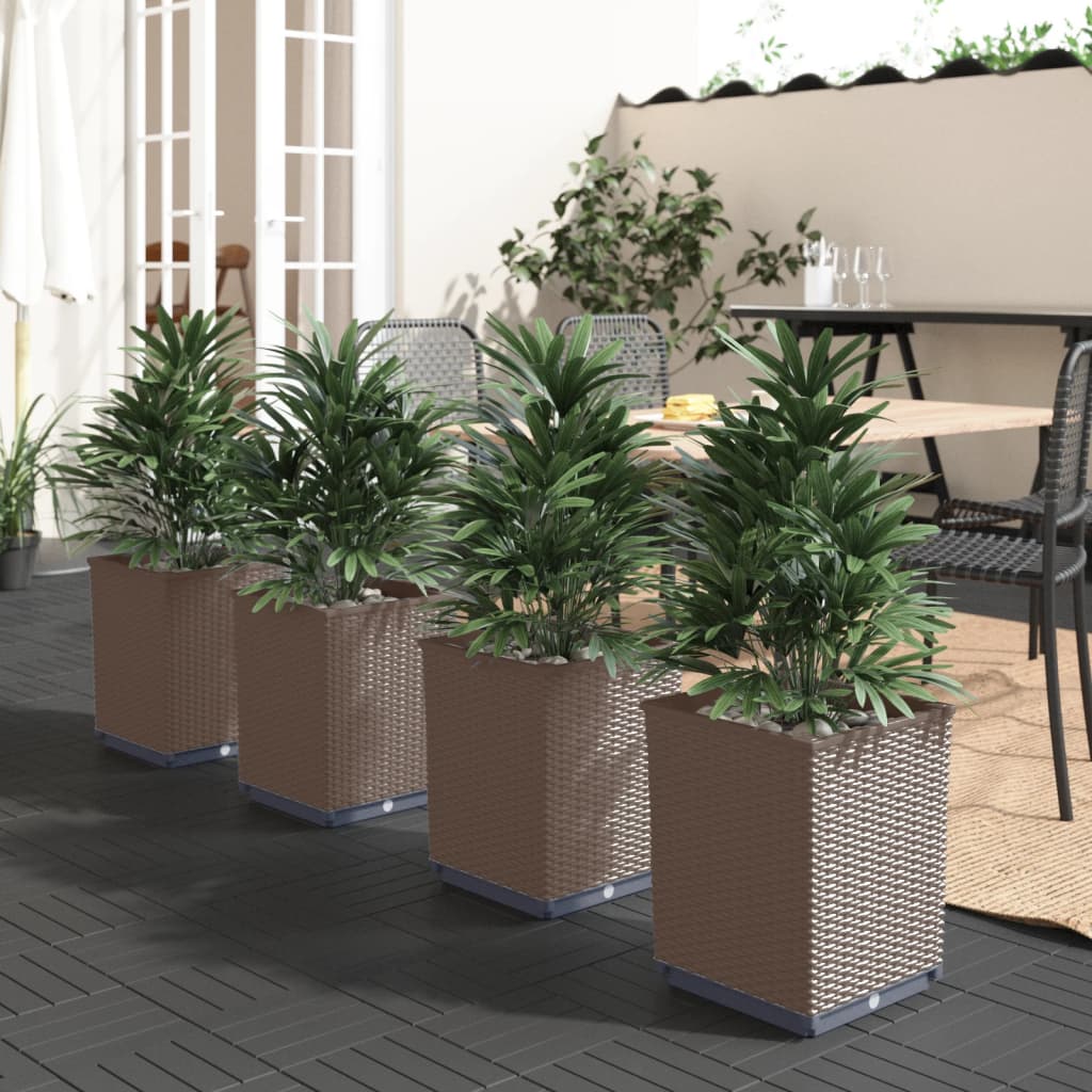 vidaXL plantekasser 4 stk. 30x30x37 cm polypropylen brun vidaXL plantekasser 4 stk. 30x30x37 cm polypropylen brun