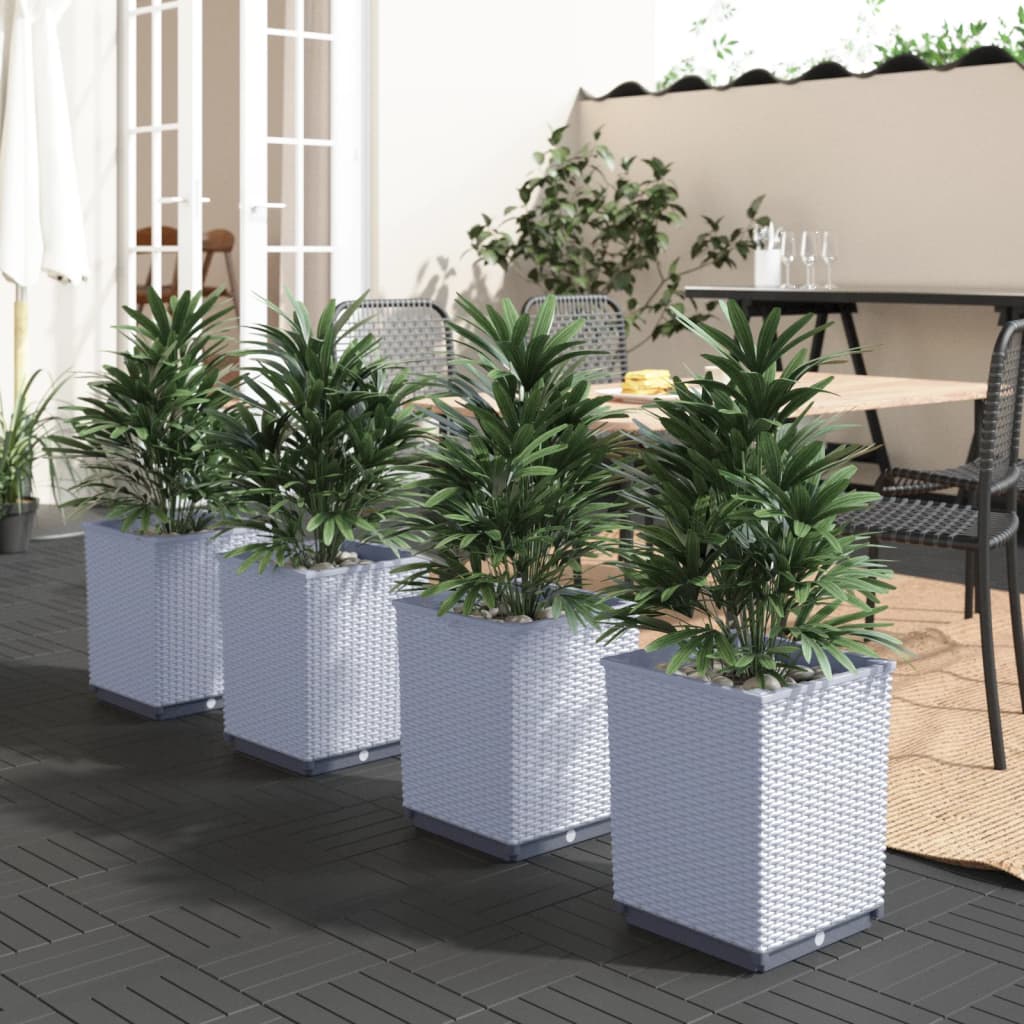 vidaXL plantekasser 4 stk. 30x30x37 cm polypropylen lysegrå vidaXL plantekasser 4 stk. 30x30x37 cm polypropylen lysegrå