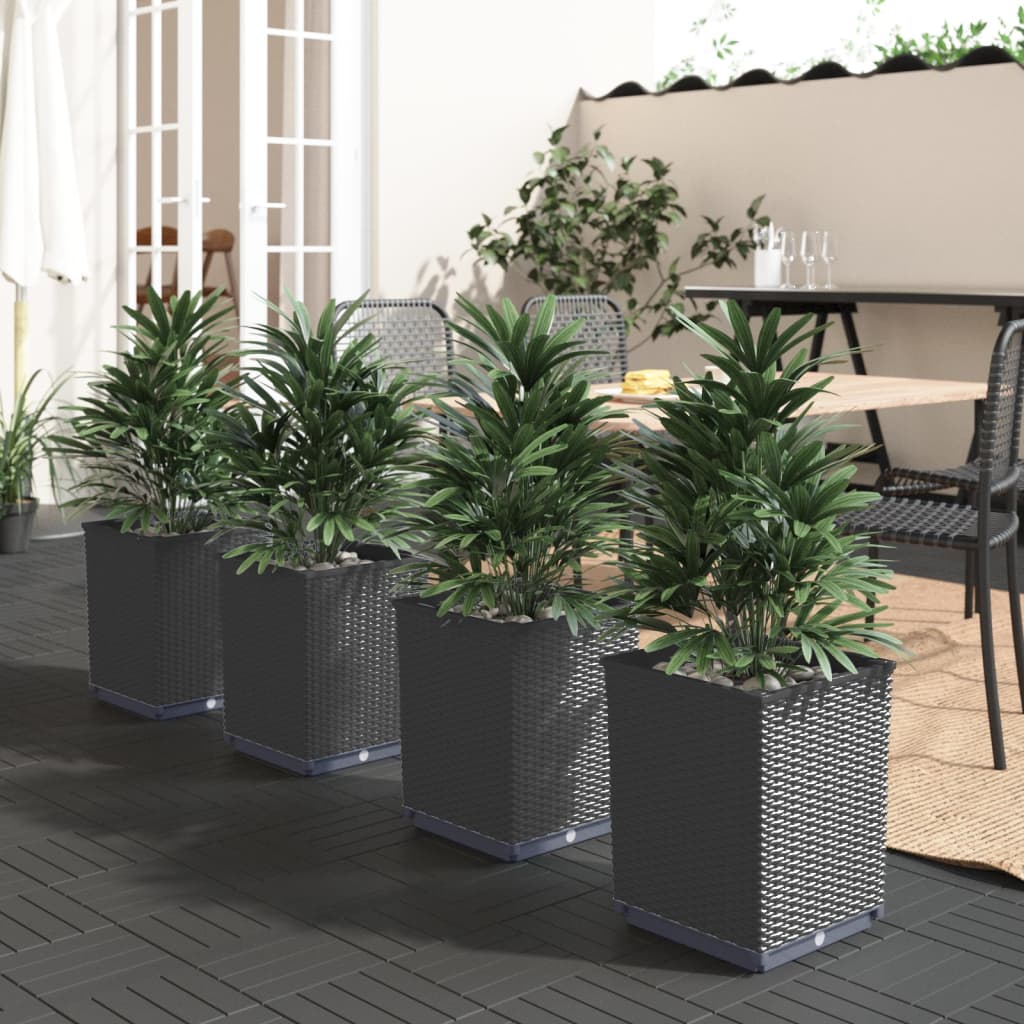 vidaXL plantekasser 4 stk. 30x30x37 cm polypropylen sort vidaXL plantekasser 4 stk. 30x30x37 cm polypropylen sort