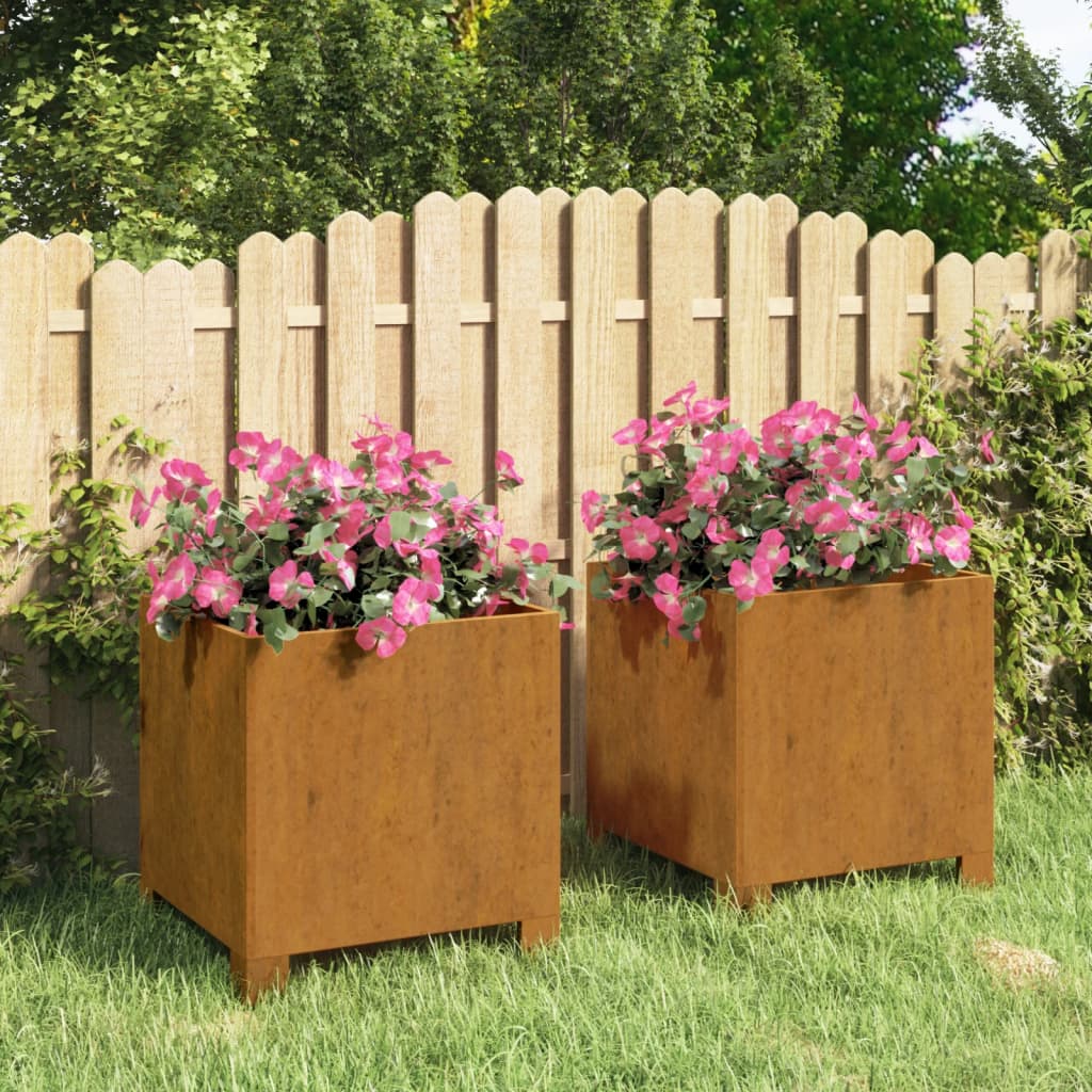 vidaXL plantekasser med ben 2 stk. 32x30x33 cm cortenstål rustfarvet vidaXL plantekasser med ben 2 stk. 32x30x33 cm cortenstål rustfarvet
