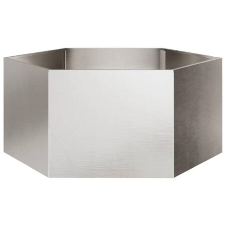 vidaXL plantekrukke 104x90x45 cm sekskantet rustfrit stål