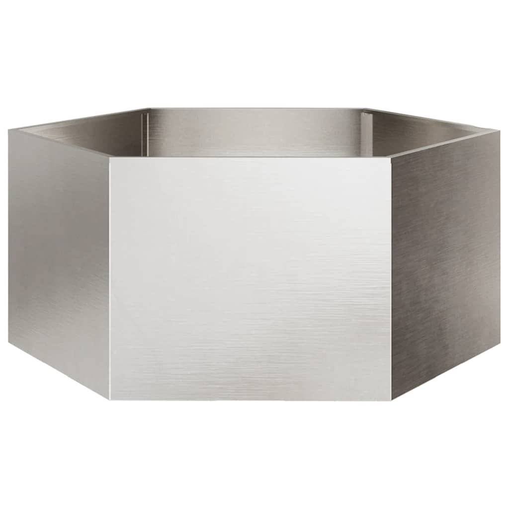 vidaXL plantekrukke 104x90x45 cm sekskantet rustfrit stål vidaXL plantekrukke 104x90x45 cm sekskantet rustfrit stål
