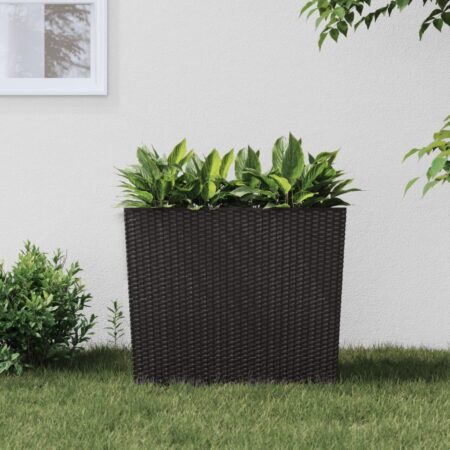 vidaXL plantekrukke 12/44 l udtagelig indsats PP rattanlook brun