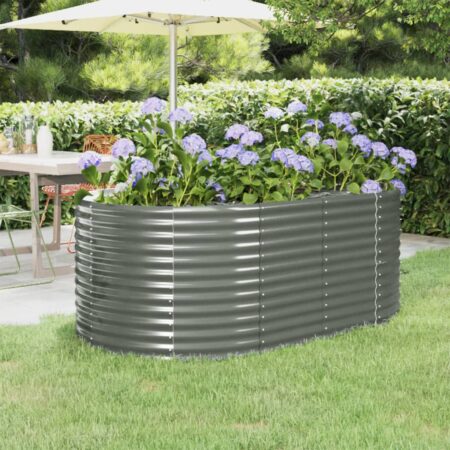 vidaXL plantekrukke 175x100x68 cm galvaniseret stål grå
