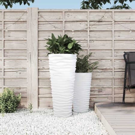vidaXL plantekrukke 18/45 l udtagelig indsats rillet design hvid