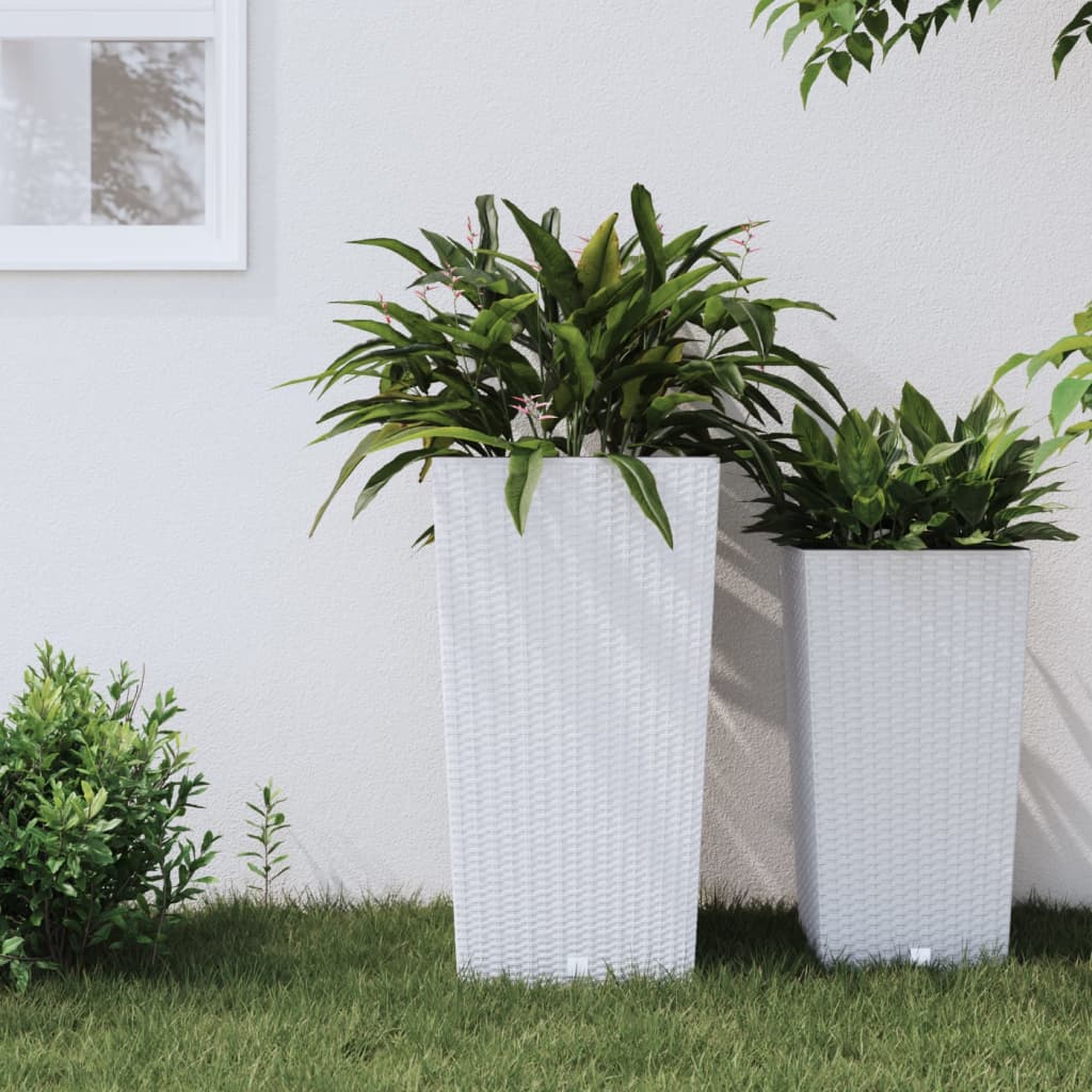 vidaXL plantekrukke 21/49 l udtagelig indsats PP rattanlook hvid vidaXL plantekrukke 21/49 l udtagelig indsats PP rattanlook hvid