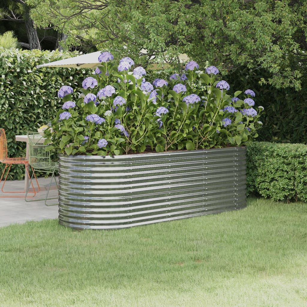 vidaXL plantekrukke 224x80x68 cm galvaniseret stål sølvfarvet vidaXL plantekrukke 224x80x68 cm galvaniseret stål sølvfarvet