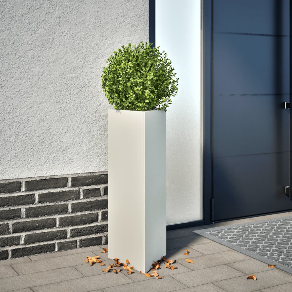 vidaXL plantekrukke 30x26x75 cm trekantet stål hvid vidaXL plantekrukke 30x26x75 cm trekantet stål hvid