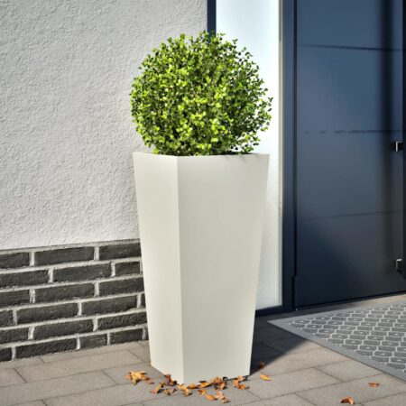 vidaXL plantekrukke 35x35x75 cm stål hvid