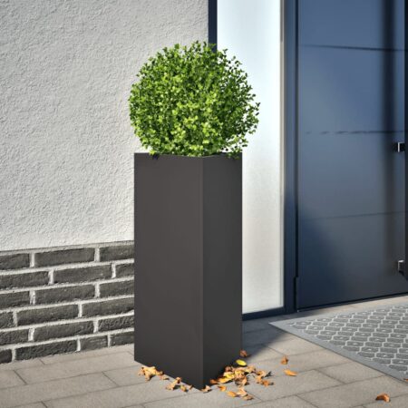 vidaXL plantekrukke 40x34,5x70 cm trekantet stål sort