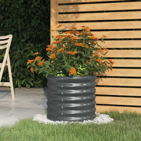 vidaXL plantekrukke 40x40x36 cm galvaniseret stål antracitgrå