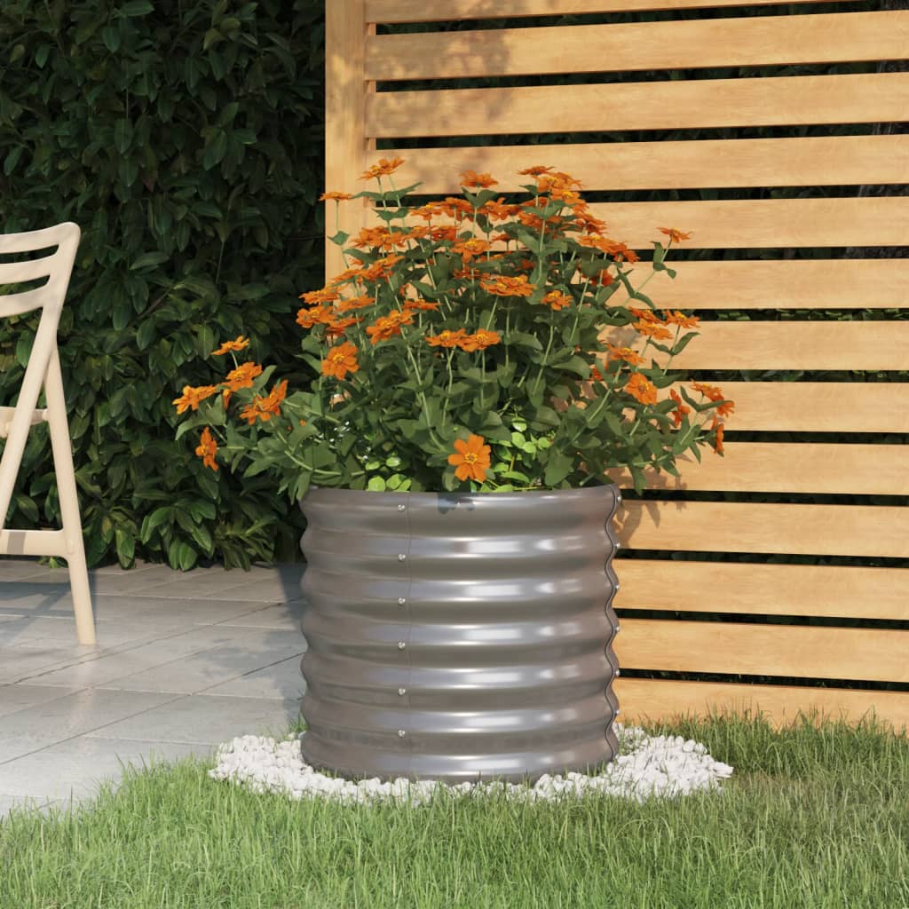vidaXL plantekrukke 40x40x36 cm galvaniseret stål grå vidaXL plantekrukke 40x40x36 cm galvaniseret stål grå