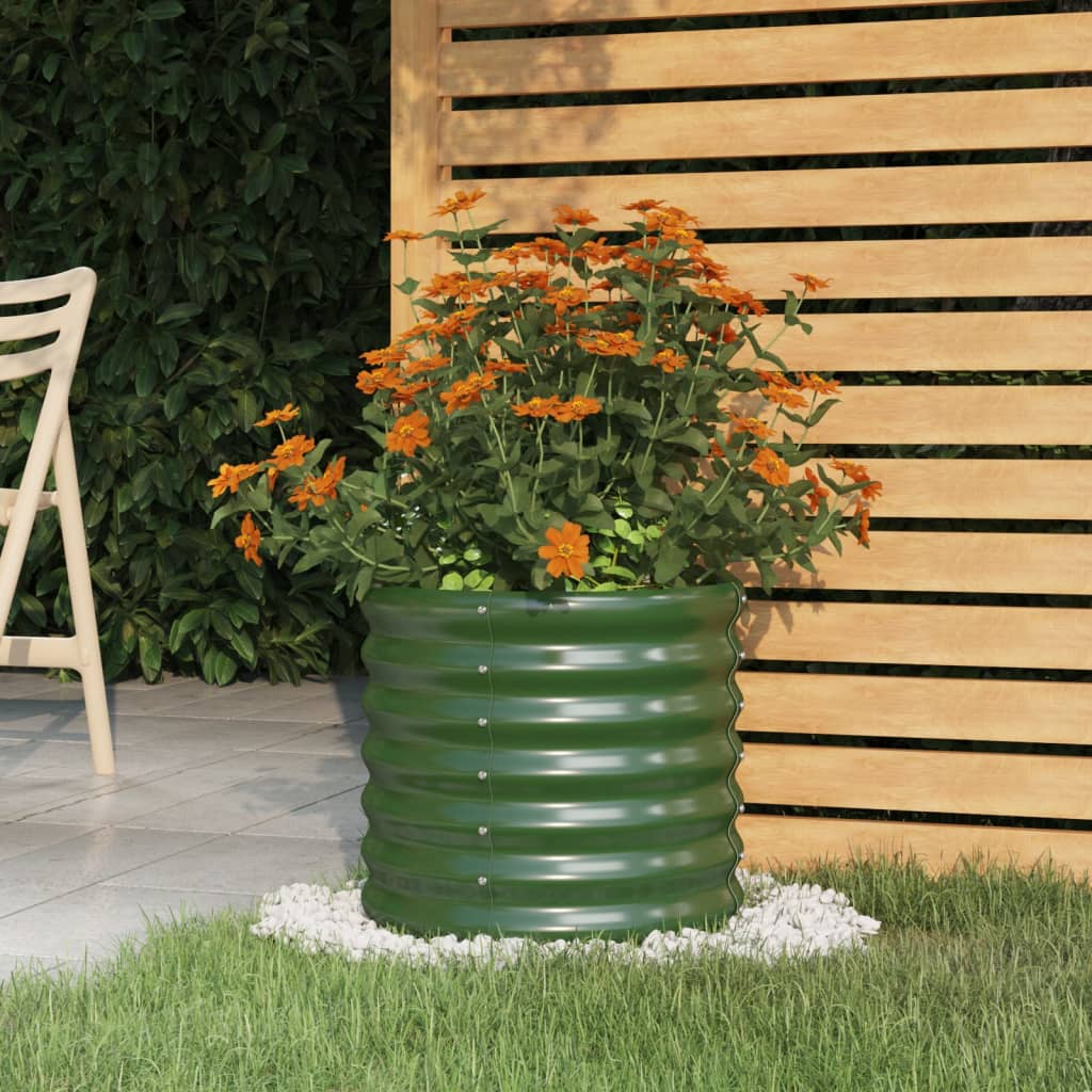 vidaXL plantekrukke 40x40x36 cm galvaniseret stål grøn vidaXL plantekrukke 40x40x36 cm galvaniseret stål grøn