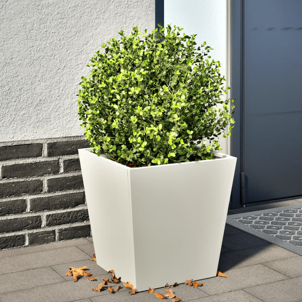 vidaXL plantekrukke 40x40x40 cm stål hvid vidaXL plantekrukke 40x40x40 cm stål hvid