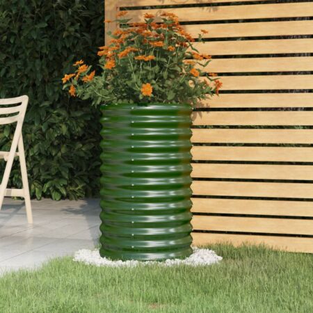 vidaXL plantekrukke 40x40x68 cm galvaniseret stål grøn