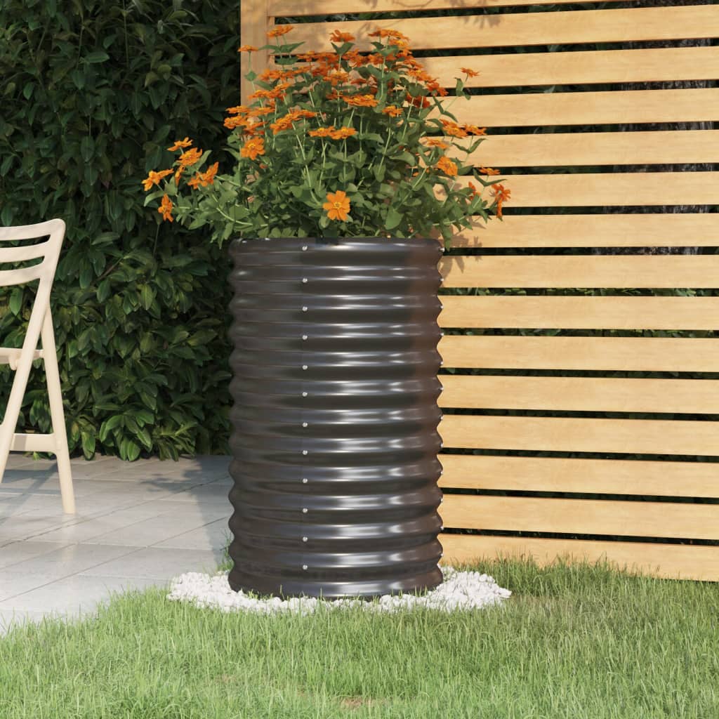 vidaXL plantekrukke 40x40x68 cm pulverlakeret stål antracitgrå vidaXL plantekrukke 40x40x68 cm pulverlakeret stål antracitgrå