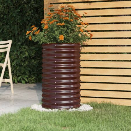 vidaXL plantekrukke 40x40x68 cm pulverlakeret stål brun