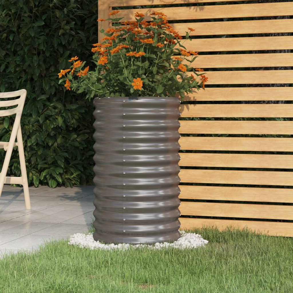 vidaXL plantekrukke 40x40x68 cm pulverlakeret stål grå vidaXL plantekrukke 40x40x68 cm pulverlakeret stål grå